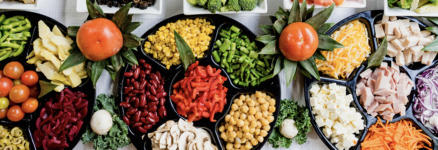 plates of chopped healthy food