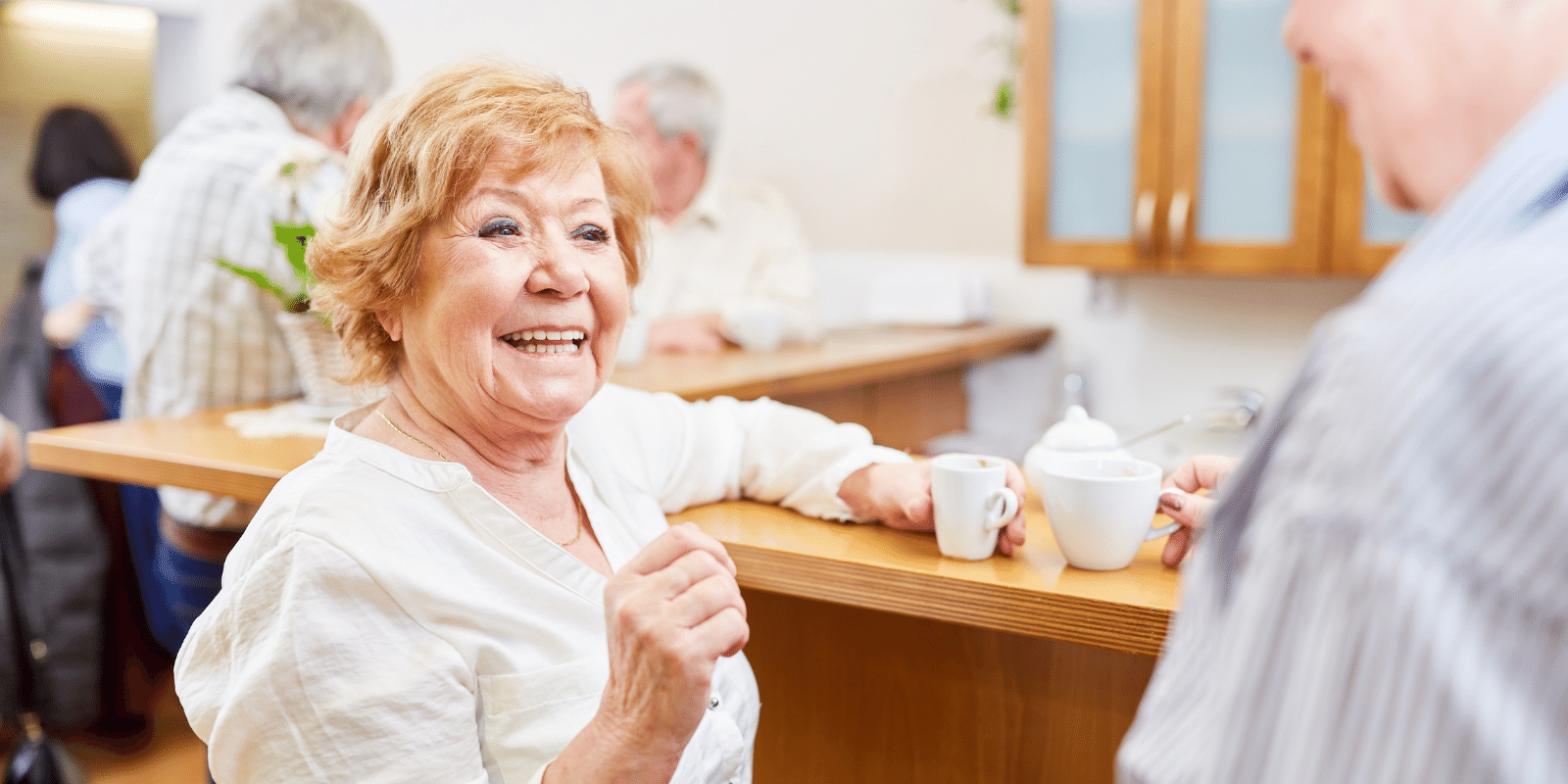 Older person enjoying a social event