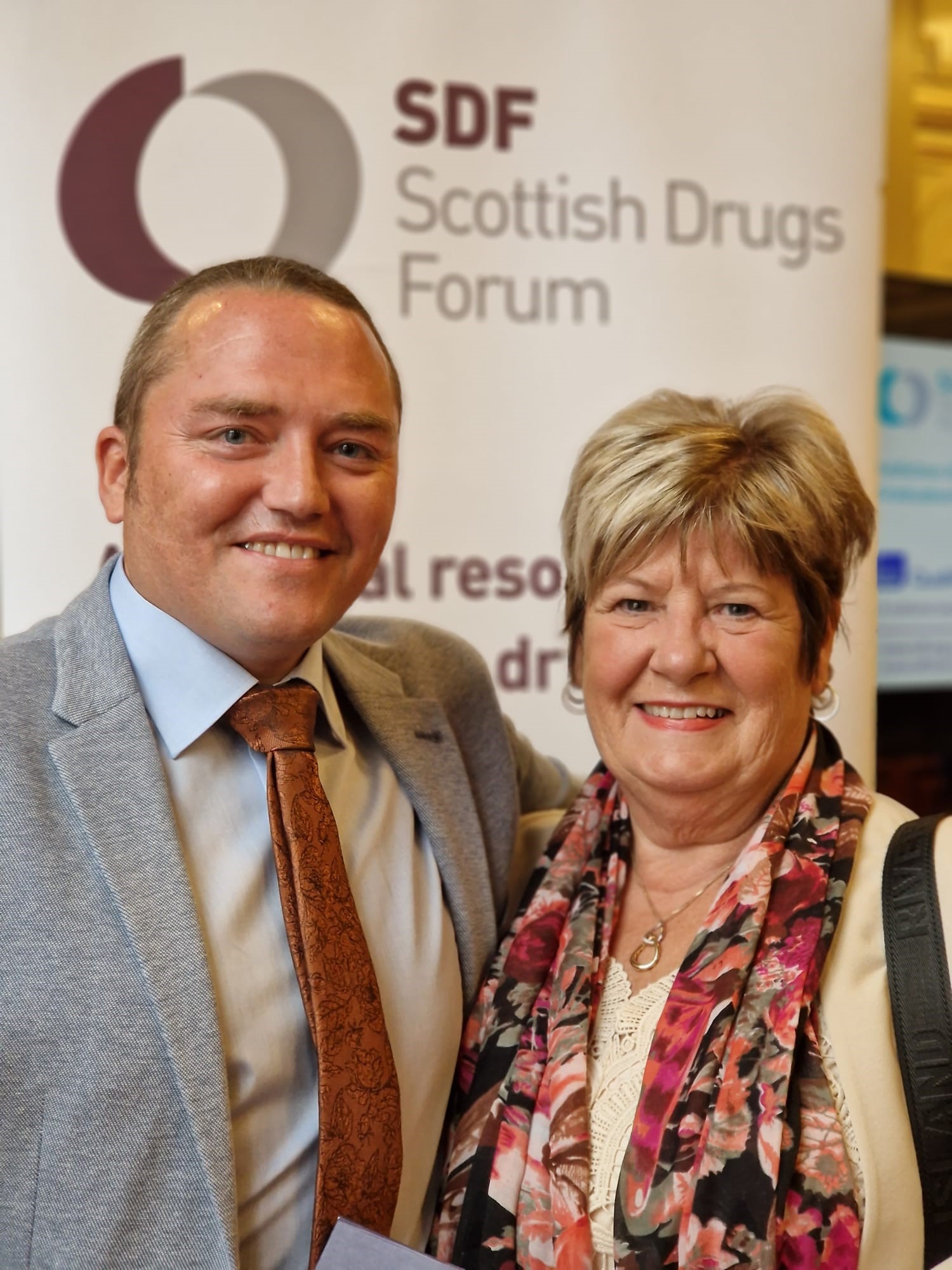 Dominic McCormick with East Ayrshire Advocacy CEO, Irene Clark