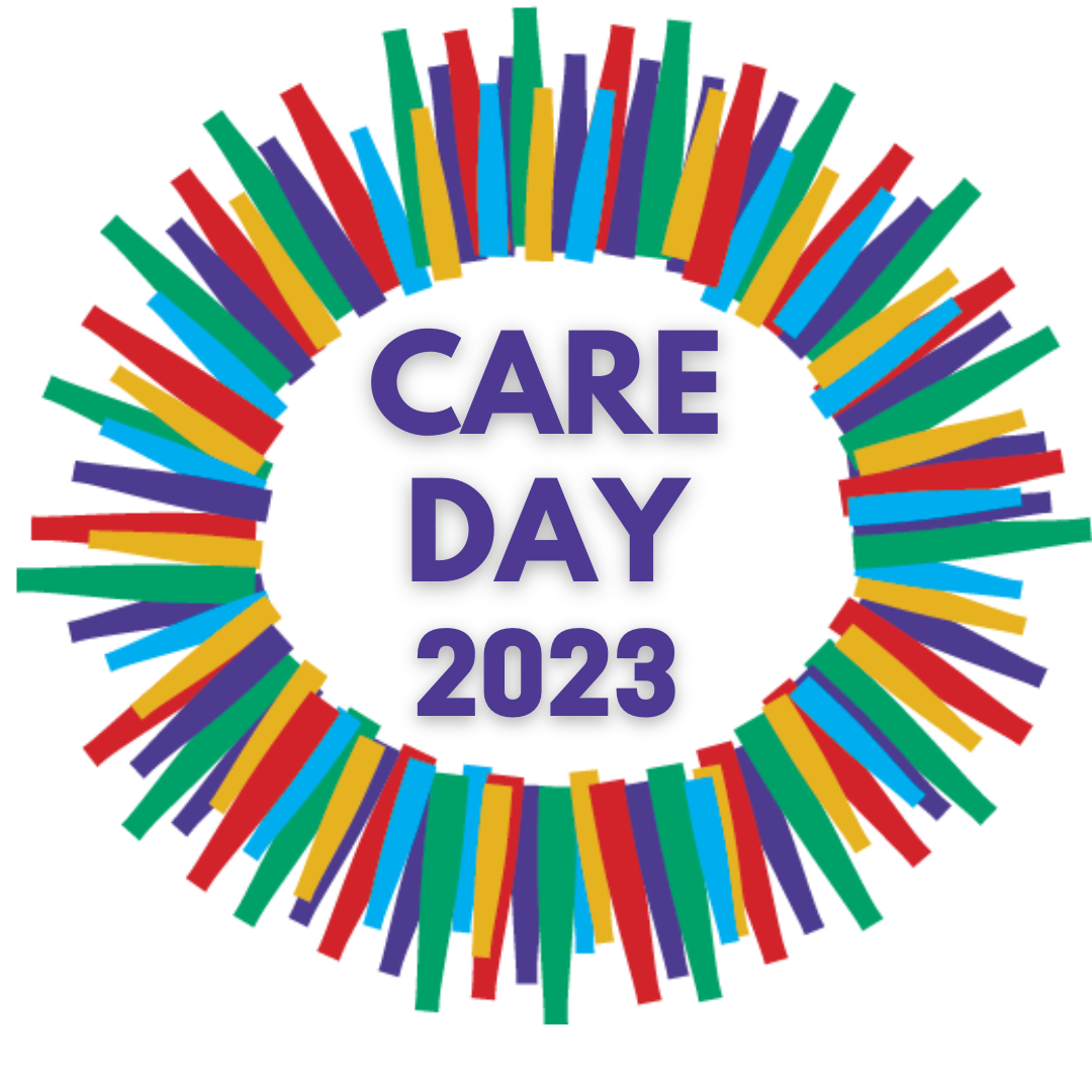 Care Day 2023 logo of a circle of colourful stripes