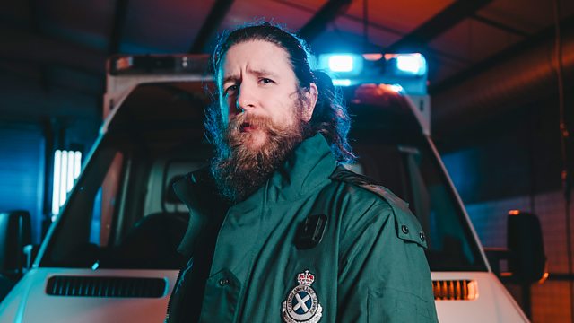 TV show thumbnail image of a paramedic in front of an ambulance