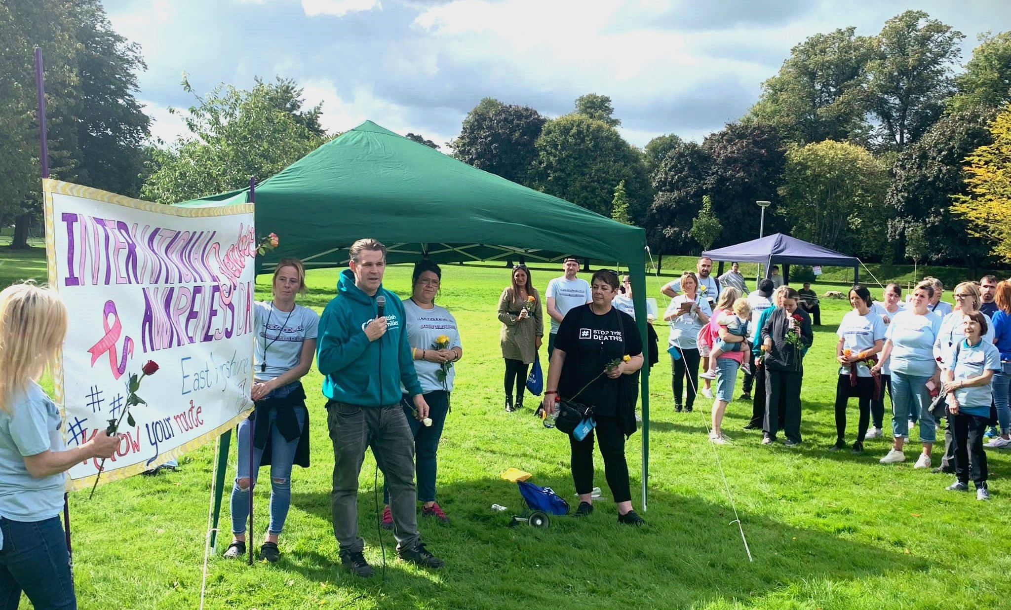 Attendees at the recovery event in Kilmarnock's Howard Park